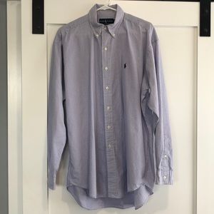 Ralph Lauren button down collar shirt mens large with Polo logo Blake fit stripe